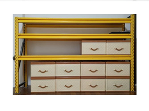 Multifunctional color yellow storage shelf set